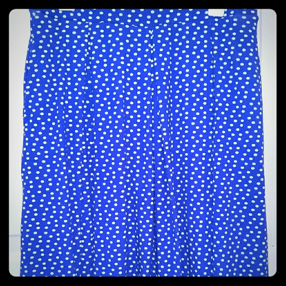 NWOT Lularoe Blue Polkadot Madison Skirt